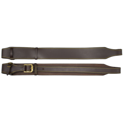 Leather Shaped Stirrup Straps Brown